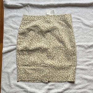 J. Crew Beige and Cream Leopard-Print Pencil Skirt